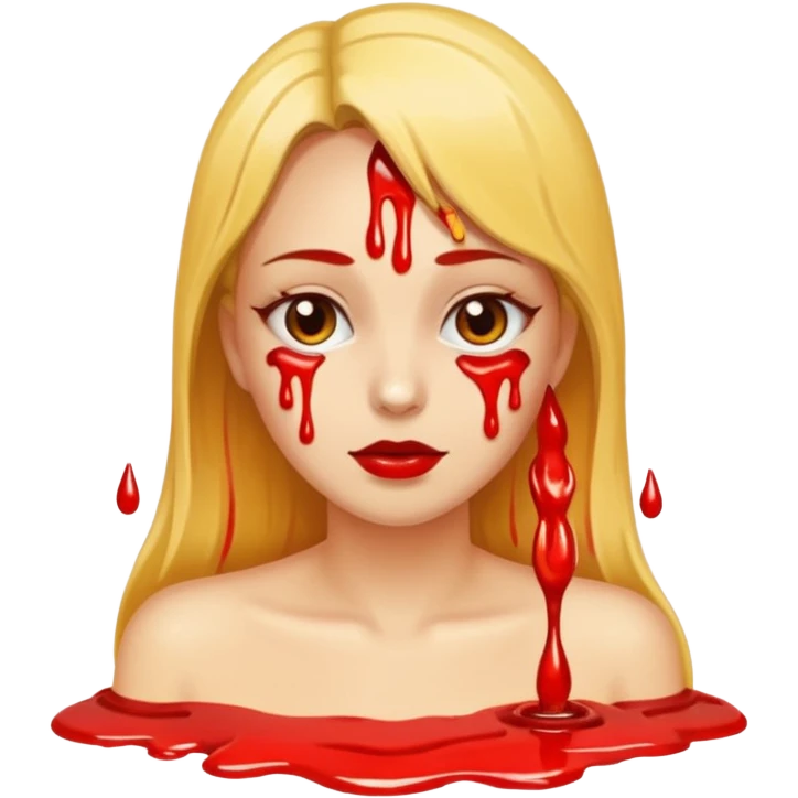 Woman dripping hot wax onto her own skin, controlled pain, ceremonial atmosphere emoji