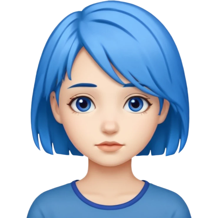 blue hair girl  emoji