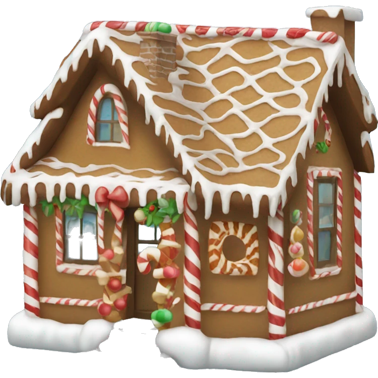christmas house with gingerbread emoji