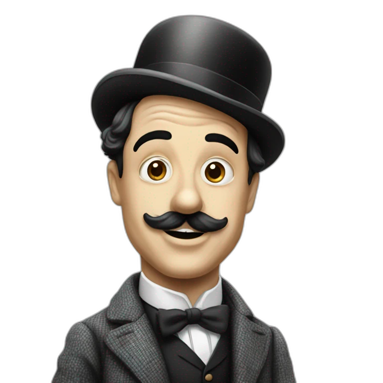 Charlie Chaplin avec un bras en l'air emoji