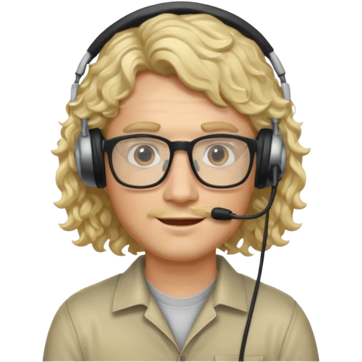 pc tech guy with long curly light blond hair emoji