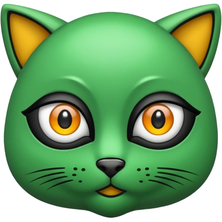 Gata con ojos verdes y negro emoji