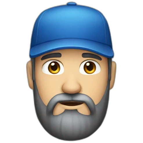 white-man-with-a-long-and-black-beard-and-a-cap emoji