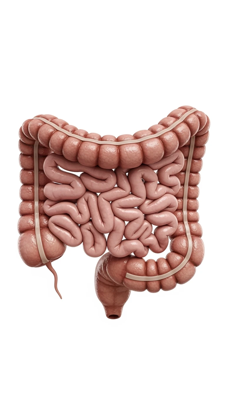 intestino umano anatomico, iperrealistico 4k, ISOLATA SU SFONDO BIANCO emoji