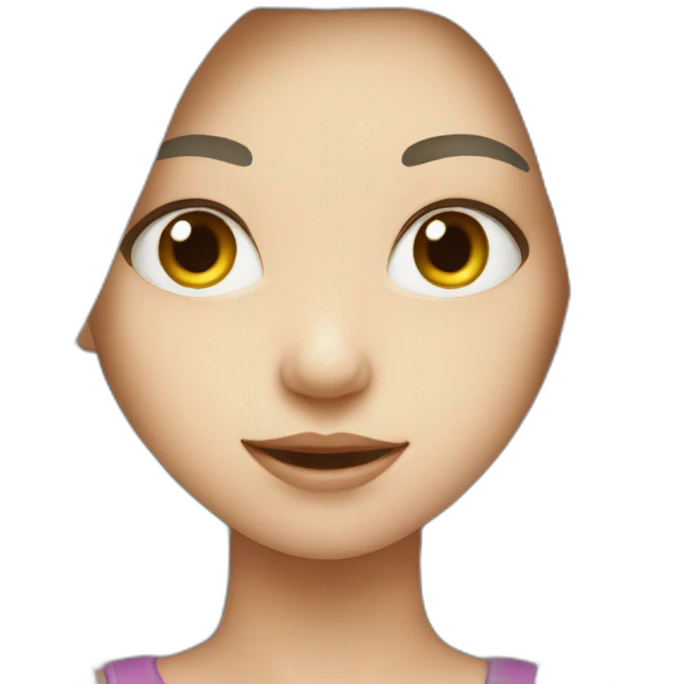 white on girl face emoji