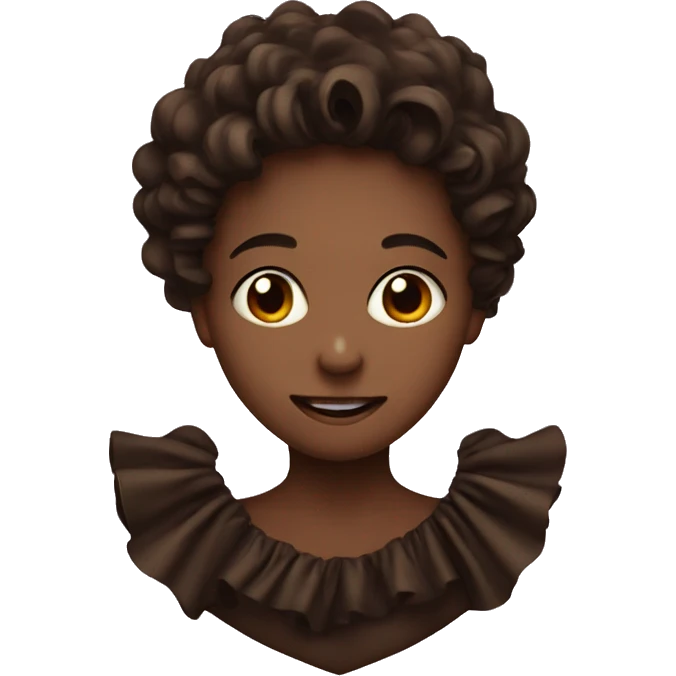 dark brown heart with ruffles emoji