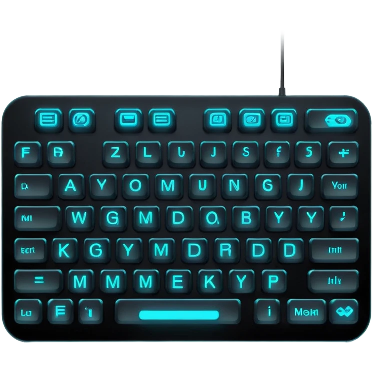 neon computer keyboard emoji