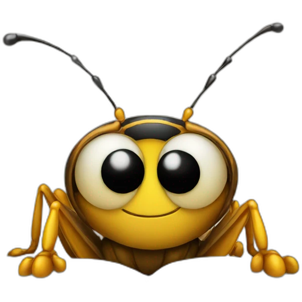 Bug reading a book emoji