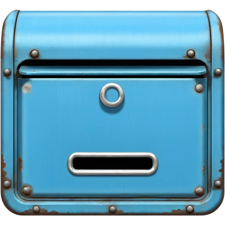 sky blue letter box, front view emoji