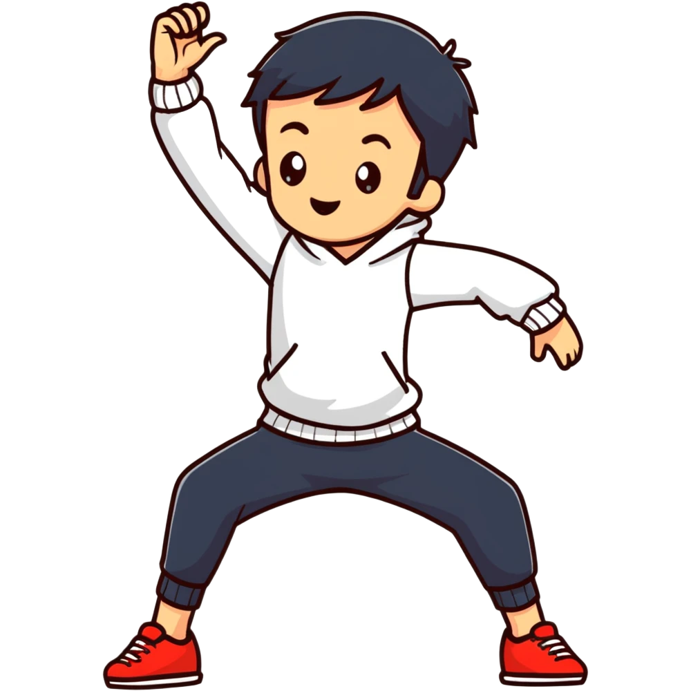 boy doing dab dance move emoji