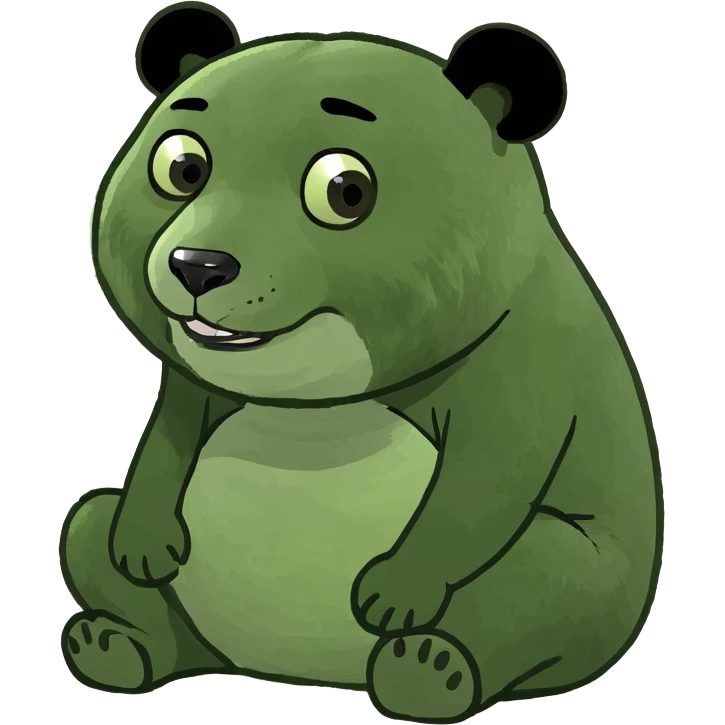 Fat panda pooping emoji
