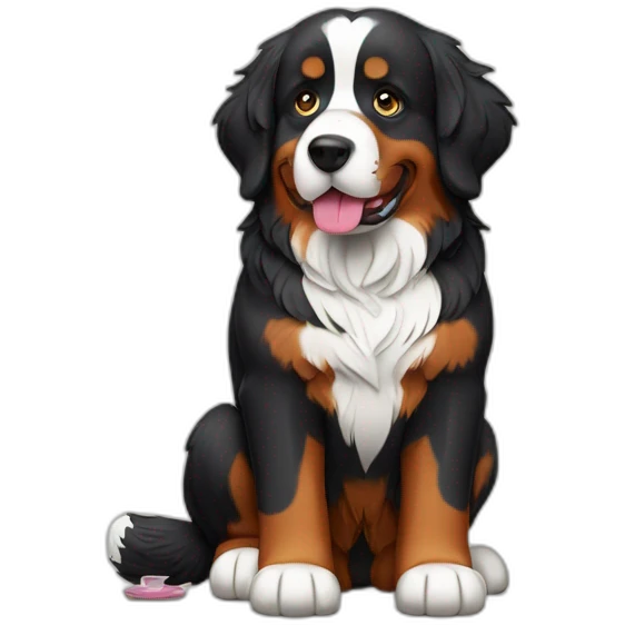 bernese mountain dog drinking rhum emoji