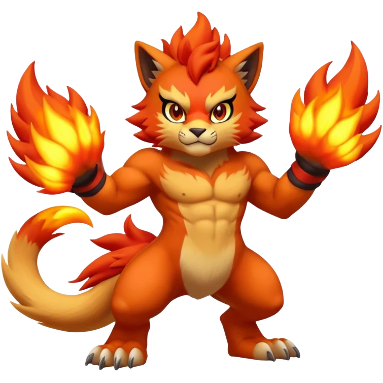 Pyroar-Litten-Fakémon-hybrid-creature (full body)  emoji