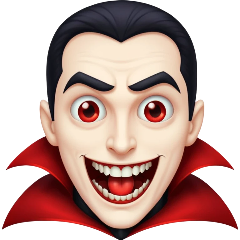 cool Dracula with fangs showing, playful, WhatsApp emoji style emoji