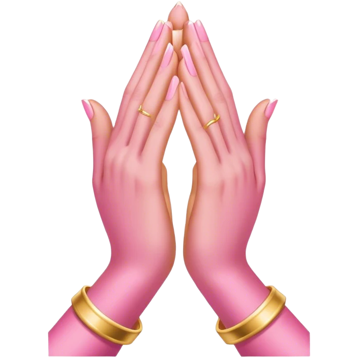 Pink prayer hands light gold emoji