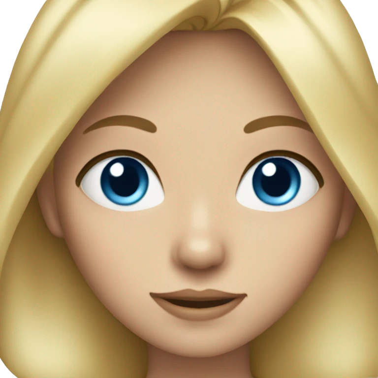 Blonde girl blue eyes emoji