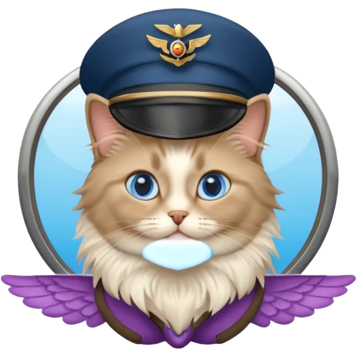 Cute ragdoll cat on a plane emoji