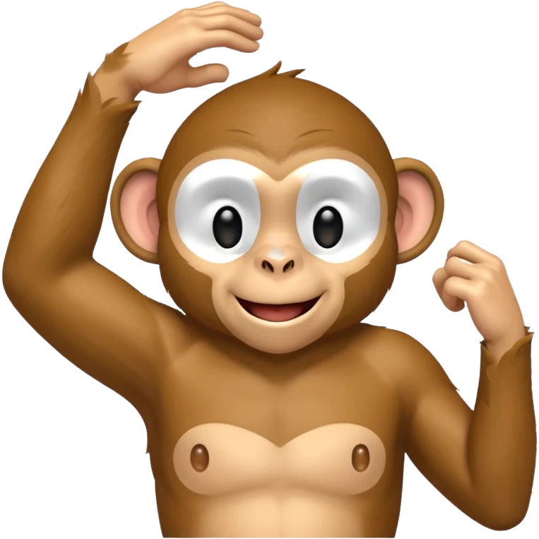 smiling monkey scratching armpit emoji