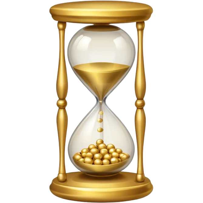 Hourglass with golden small marbles emoji