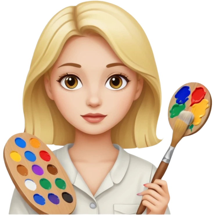 دختر زیبا و نقاش emoji