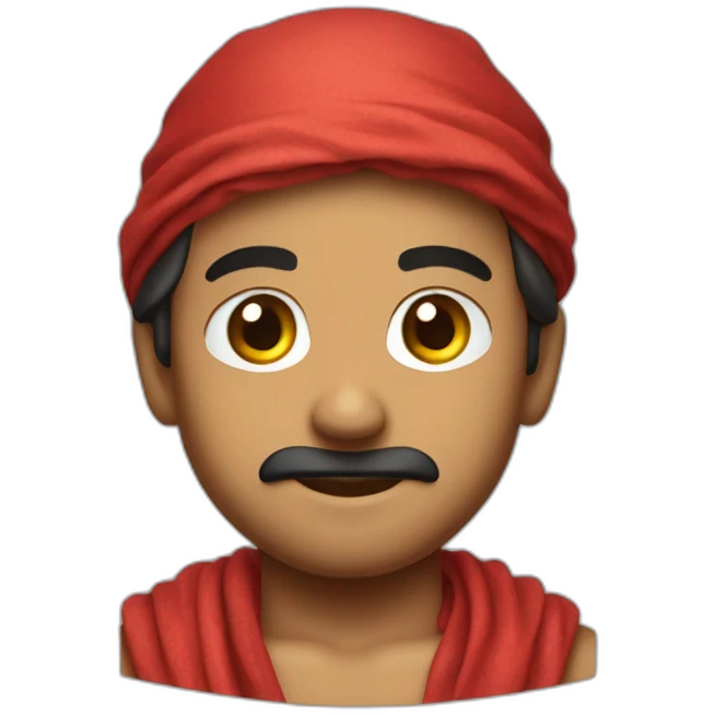 ricardo milos in red bandana turning his head to the viewer emoji