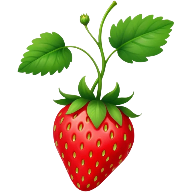 Big strawberry with stem emoji