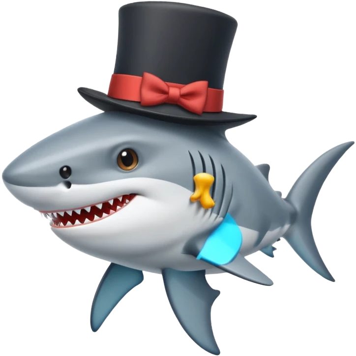 Shark with a top hat emoji
