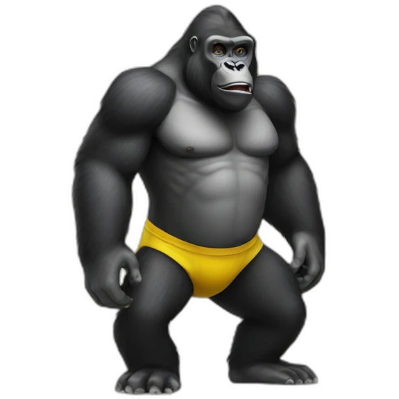 Gorilla with big banana emoji
