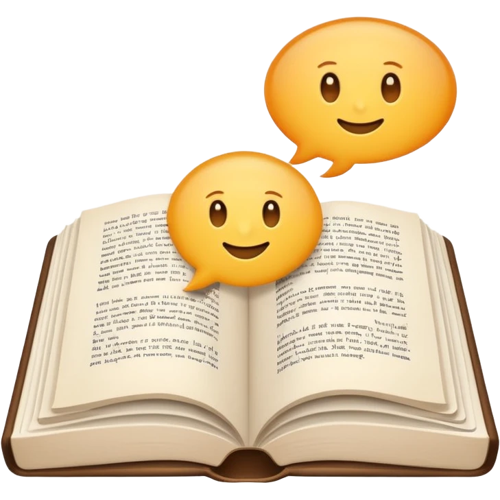 book with a speech bubble above it emoji
