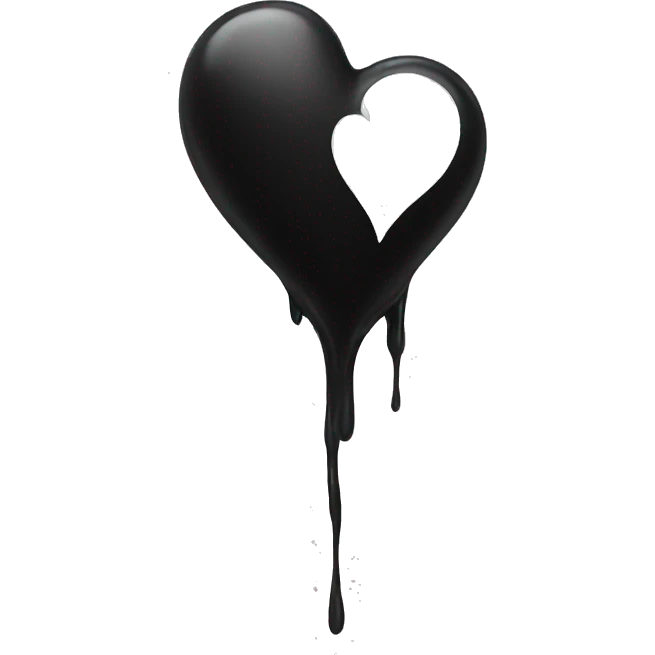 Seeping black heart emoji