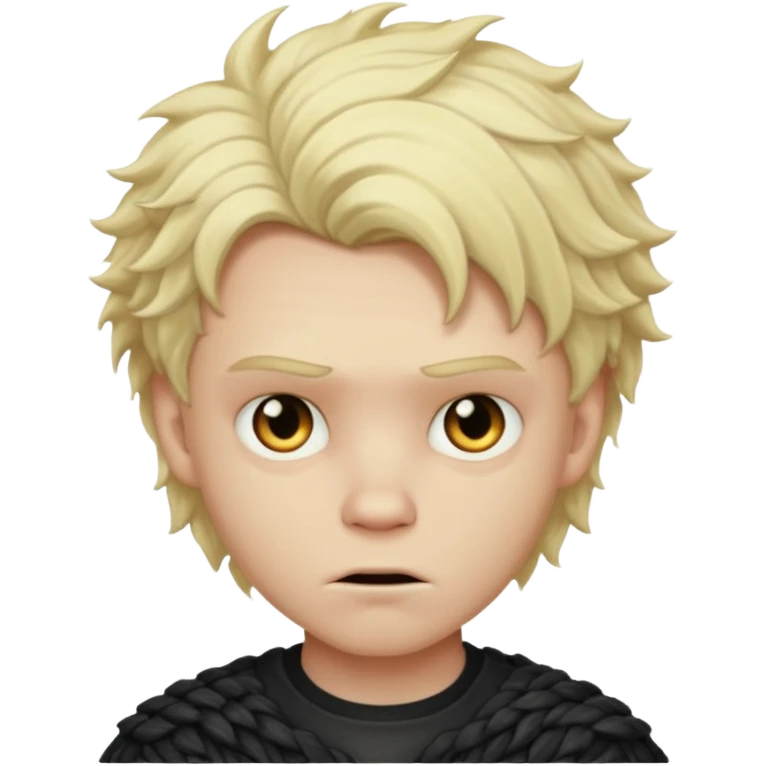 blonde white boy with textured hair and evil emoji
