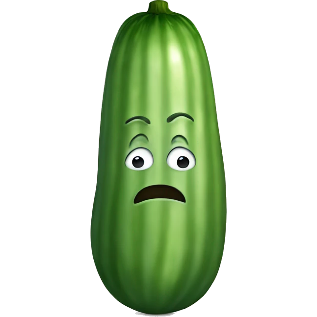 A big cucumber doing taxes emoji