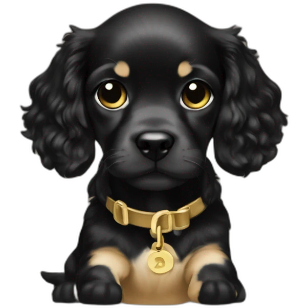 Baby cocker black and gold  emoji