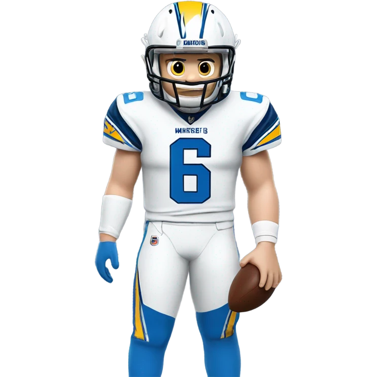 Baker Mayfield in a Chargers powder blue #6 uniform  emoji