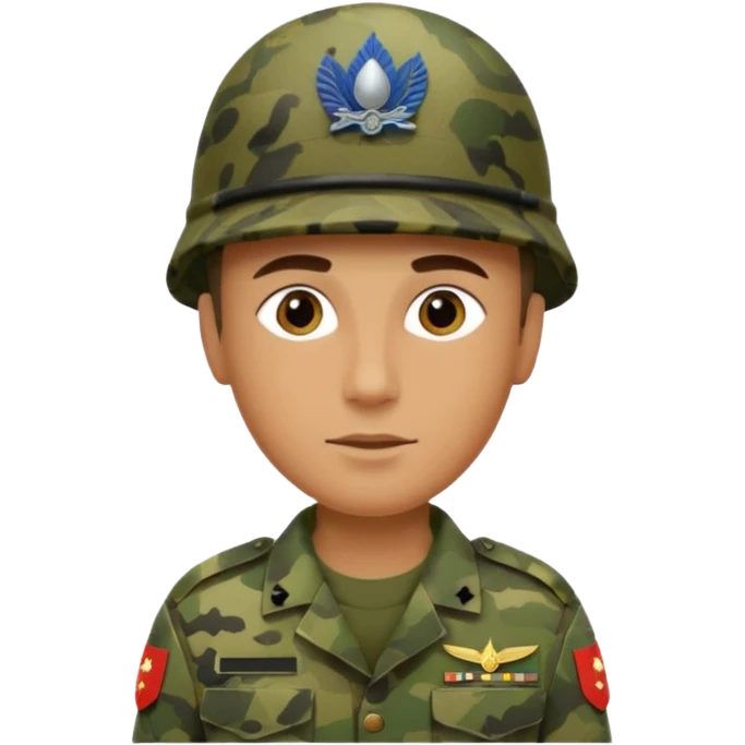 Soldaten in Tarnfarbe der salotiert und den SAS Buchstaben auf der Mütze und Uniform emoji