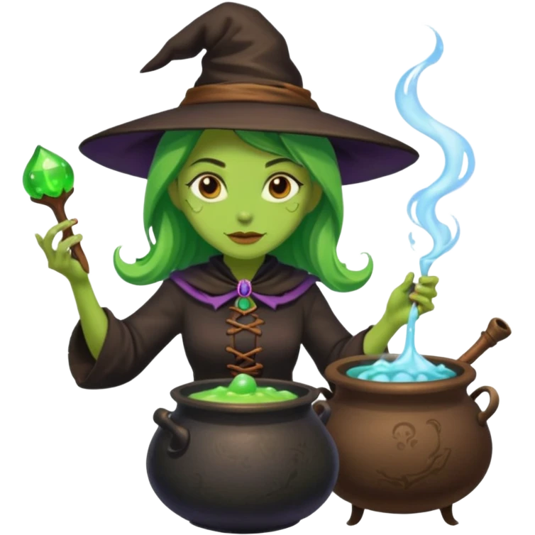 green witch cooking potion emoji