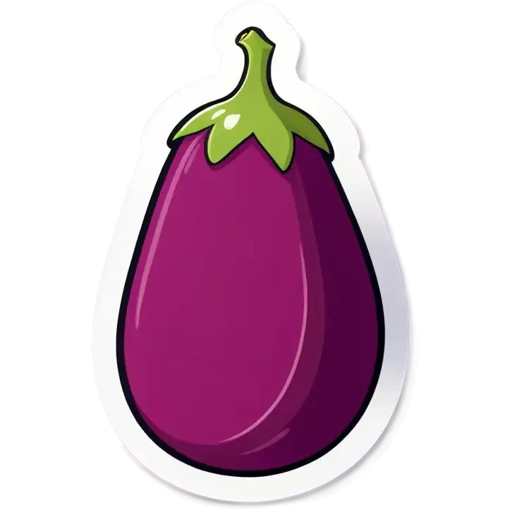 Pink eggplant singular emoji