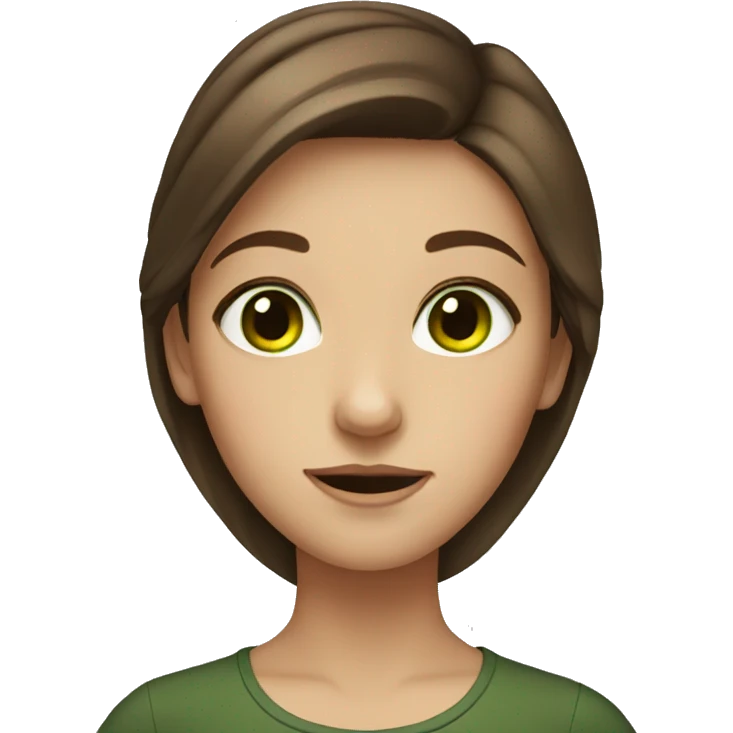 Girl with brown hair and green eyes emoji