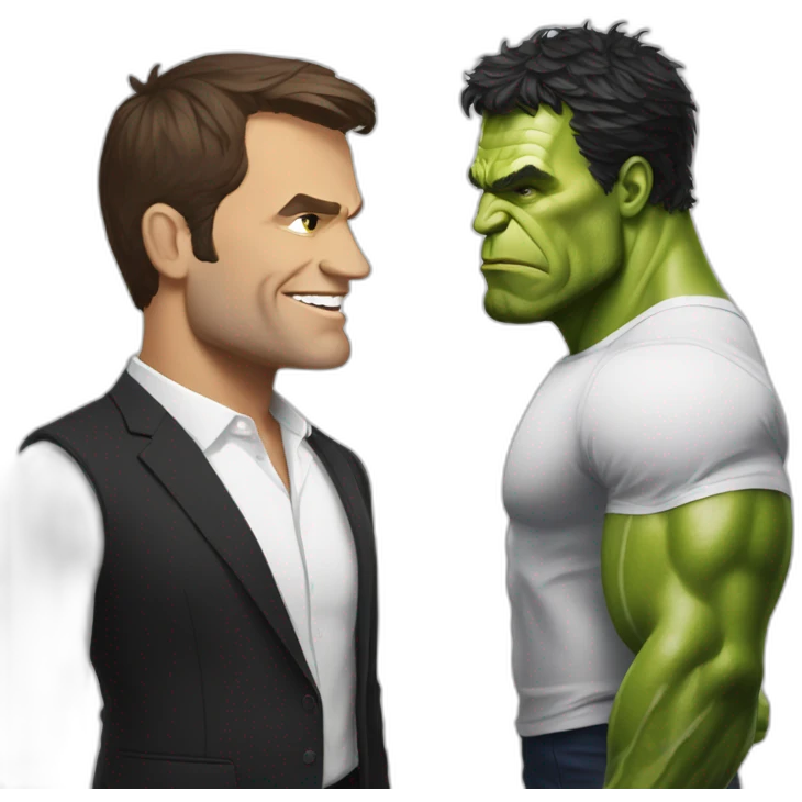 Macron and Hulk emoji