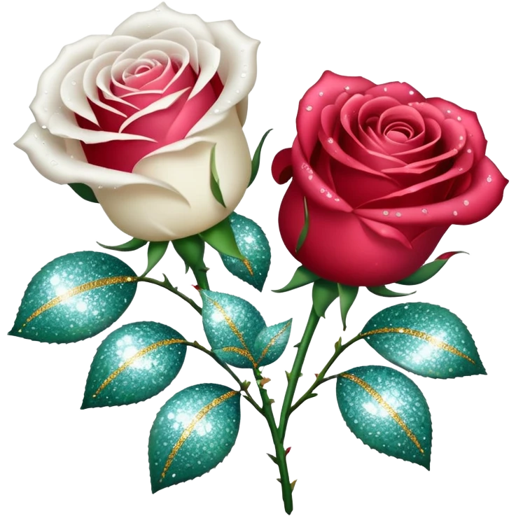 Glitter White Roses emoji