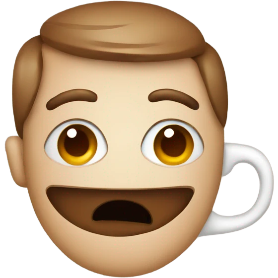 Emoji face with coffee emoji