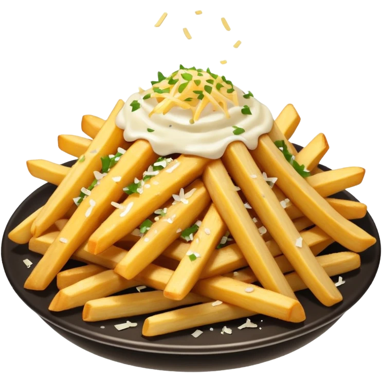 Truffle fries with truffle aioli and Parmesan emoji