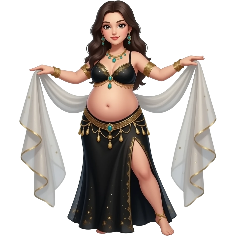 a belly dancer black skin, Rounded Belly emoji