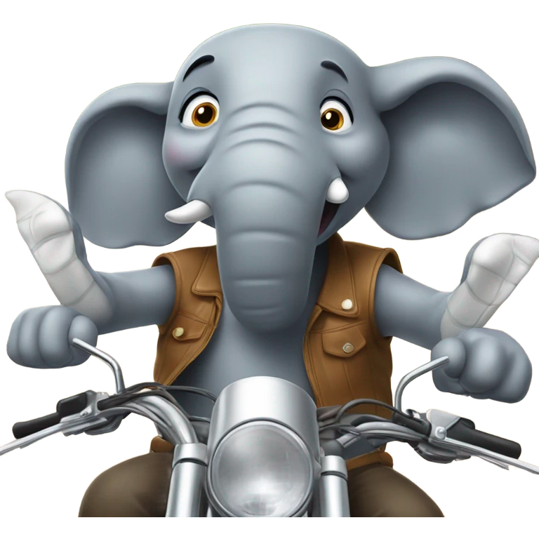 Elephant on a motorcycle ￼ emoji