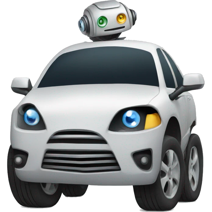 robot in car crash emoji