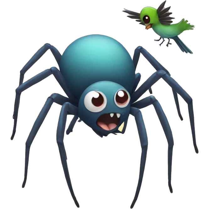 spider with bird emoji