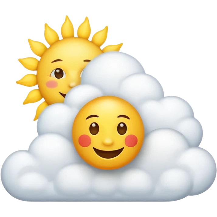 Sunny Cloud, clouds with happy sun emoji
