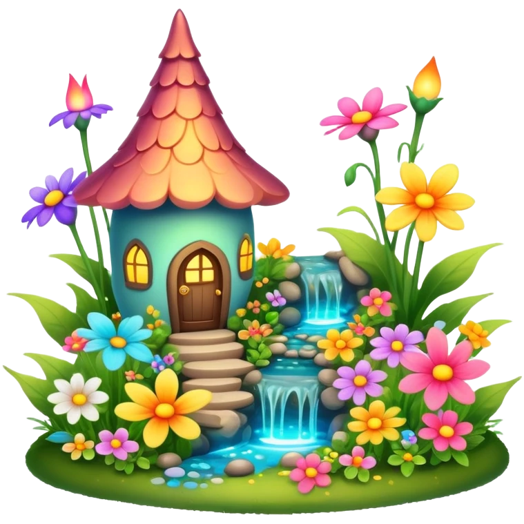 fairy garden with glowing flowers emoji
