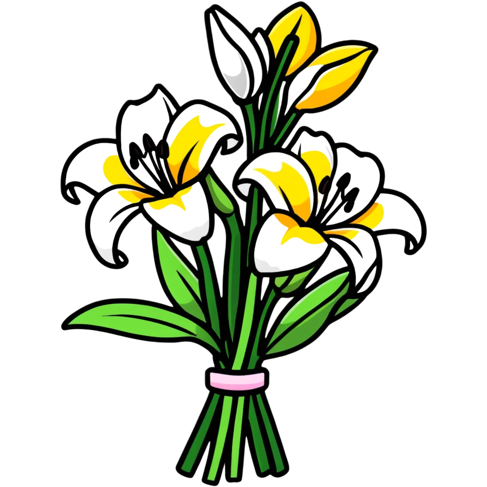 lily flower bouquet emoji