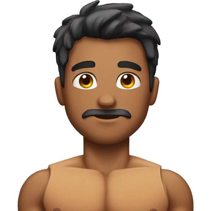 Gay man with muscles and without T shirt emoji
